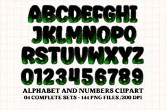 Neon Glitter Alphabet png clipart,neon glitter letter doodle Product Image 4