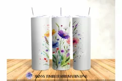 Watercolor Flower 20OZ Tumbler Sublimation Design Product Image 5