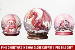 Pink Christmas in Snow Globe Sublimation Product Image 1