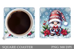 Christmas Gnome Coaster Design. Christmas Gnome Sublimation Product Image 1