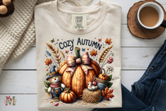 Cozy Autumn PNG, Rustic Scarecrow Pumpkin Fall Sublimation Product Image 9