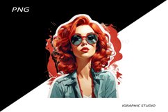 Retro Comic Style Pop Art Girls Clipart Png Product Image 1