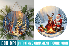 Christmas Ornaments Round Sign PNG, Christmas Round Sign PNG Product Image 1