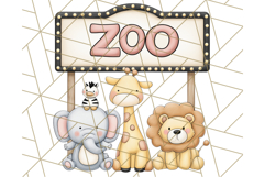 Tiny Zoo Friends Clipart, Cute Cartoon Zoo Animals PNG Product Image 2