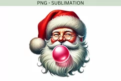 Vintage Santa Claus PNG, Retro Santa Blowing Bubble Product Image 4