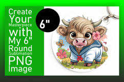 Colorful Circle Design Car Coaster , Cute Cow Product Image 1