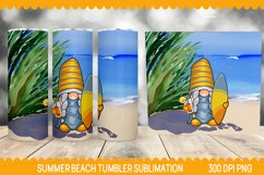 Summer Tumbler Sublimation, Beach Tumbler, Beach Gnome Product Image 1