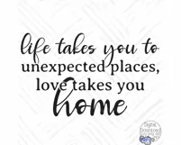 Inspirational Farmhouse Round Sign Svg, Love Takes You Home Product Image 2