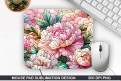 Mouse Pad Sublimation, Spring Flowers Mouse Pad PNG Design Product Image 1