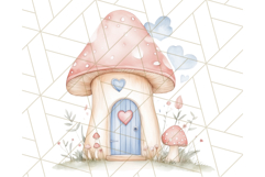 Pastel Blue Fairy Garden Clipart, Enchanted Cottagecore Png Product Image 2