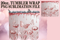 Happy memories 20oz tumbler wrap, 3D Flowers Product Image 1