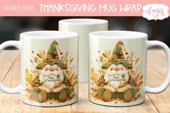 Happy thanksgiving mug wrap PNG for sublimation 11oz 15oz Product Image 2