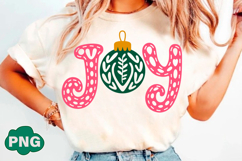 Lace Stripe Joy Ornament Christmas PNG Product Image 2