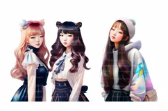 Cute Asian woman 20 PNG Digital download Product Image 8