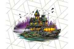 Haunted Houses Clipart PNG, Spooky Halloween Homes Product Image 2