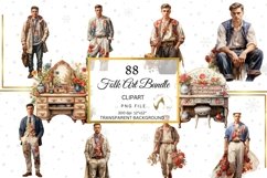 Floral Folk Art Clipart Bundle, Floral Clipart Bundle Product Image 5