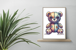 Teddy Bear Stitched Doll Halloween Voodoo PNG Cute Product Image 2