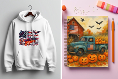 USA Halloween watercolor clipart Product Image 9