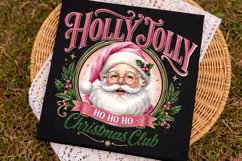 Holly Jolly Pink Santa Christmas Club Sublimation Files Product Image 2