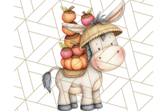Fall Farm Animal Clipart, Autumn Barnyard PNG Illustrations Product Image 2