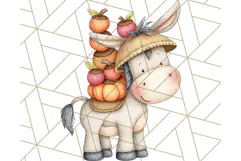 Fall Farm Animal Clipart, Autumn Barnyard PNG Illustrations Product Image 2