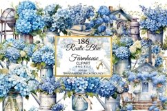 Big Country Vintage Blue Ice Farmhouse Watercolor Clipart Product Image 5