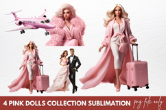 Pink Dolls Collection Sublimation Clipart Product Image 1