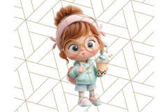 Kawaii City Girl PNG Clipart, Soft Dreamy Style Clip Art Product Image 2