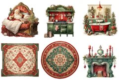 Watercolor Santa House Clipart Bundle, Set Of 16 Png Bundle Product Image 4