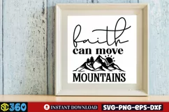 Faith can move mountains SVG, Farmhouse Christian SVG Product Image 4