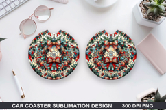 Christmas Car Coaster Sublimation| Christmas Coaster PNG Product Image 1
