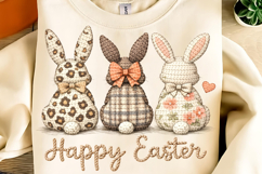 Happy Easter PNG Coquette Easter Bunny, Faux yarn Bunny PNG Product Image 2