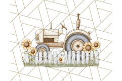 Fall Tractor Clipart PNG, Vintage Tractors With Pumpkins Product Image 2