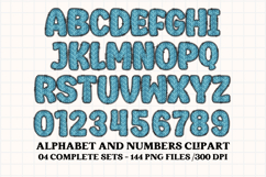 Knitted Alphabet png clipart, knitted texture doodle letters Product Image 4