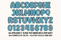 Knitted Alphabet png clipart, knitted texture doodle letters Product Image 4