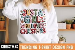 Just a Girl Who Loves Christmas Sublimation Design Product Image 1
