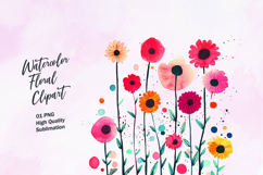 Abstract watercolor flower clipart sublimation Product Image 1