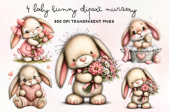 Baby Bunny Clipart Nursery PNG Product Image 1