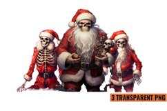 Watercolor Christmas skeleton Sublimation Clipart PNG , Product Image 1