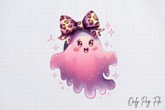 Watercolor Pink Halloween Ghost Clipart PNG Product Image 1