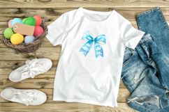 Soft Blue Cloudy Sky Coquette Bow Clipart Product Image 9