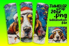 Peeking Dog Sublimation Tumbler Wrap Christmas Winter 20oz Product Image 1