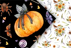 Watercolor Halloween Clipart, Patterns, Invitation Cards Product Image 10