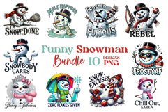 Funny Snowman Bundle | Sarcastic Sublimation PNG Designs Product Image 1