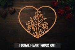 Wood Cut Valentine Heart SVG I Paper Cut Valentine Heart SVG Product Image 1