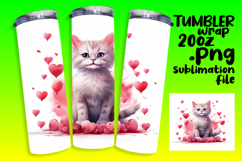 BEAUTIFUL 20oz Tumbler Artwork , Cute Cat Product Image 1