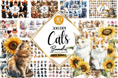 Cats Clipart Huge Bundle - 427 Png Bundle Product Image 1