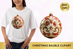 Watercolor Christmas Bauble Clipart, Christmas Bauble png Product Image 1
