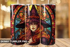 Stained Glass Halloween Witch Tumbler 20 oz Skinny Tumbler Product Image 1