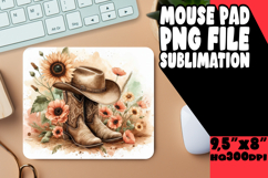 Joyful Mouse Mat Design PNG, Western Product Image 1